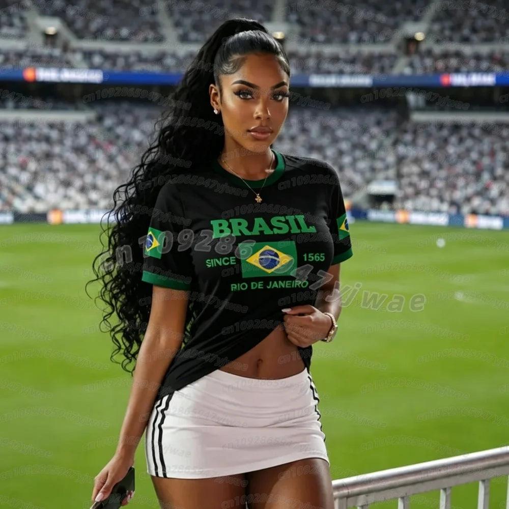2026 brasil  Soccer Jersey Women Men Sports T-Shirts Plus Size sport casual Jerseys Unisex Graphic women men fans T Shirts