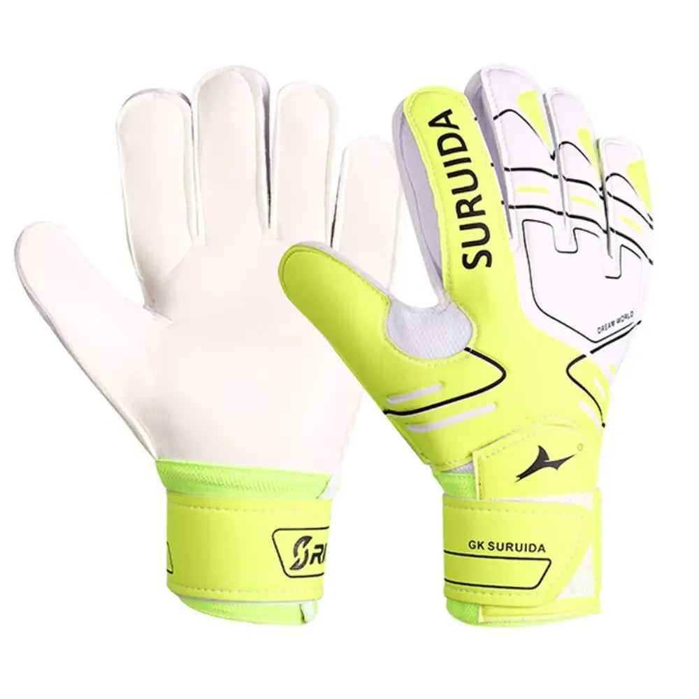 1 Pair Size 5-10 Goalkeeper Gloves Thickened Latex Football Goalie Gloves Adjustable And Breathable
