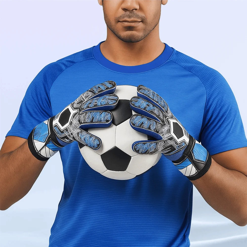 Finger Protection Goalkeeper Gloves Non-Slip Durable Football Goalkeeper Gloves Handguard Wear-Resistant Latex Soccer Gloves