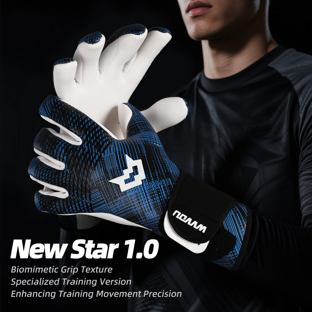 WVVOUgoalkeeper gloves, breathable professional goal keeper gloves with 4+3mm sticky latex palm, Guantes De Portero for training