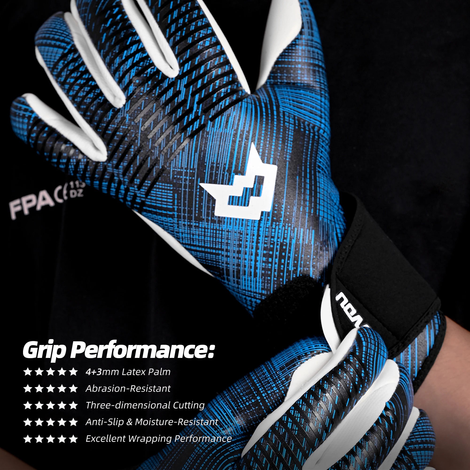 WVVOUgoalkeeper gloves, breathable professional goal keeper gloves with 4+3mm sticky latex palm, Guantes De Portero for training