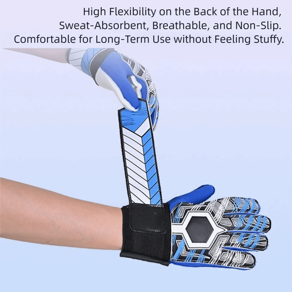 Finger Protection Goalkeeper Gloves Non-Slip Durable Football Goalkeeper Gloves Handguard Wear-Resistant Latex Soccer Gloves