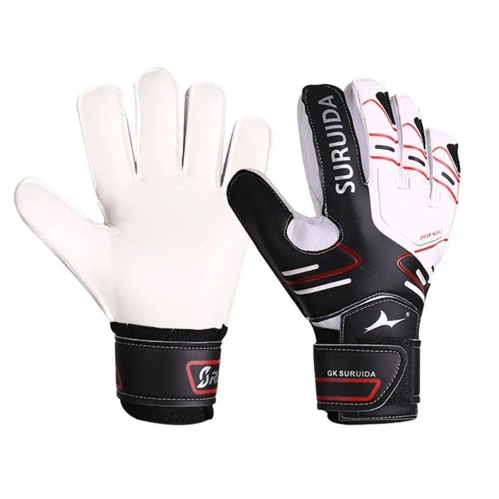 1 Pair Size 5-10 Goalkeeper Gloves Thickened Latex Football Goalie Gloves Adjustable And Breathable