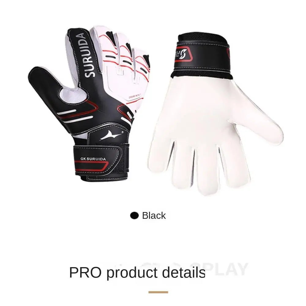1 Pair Size 5-10 Goalkeeper Gloves Thickened Latex Football Goalie Gloves Adjustable And Breathable